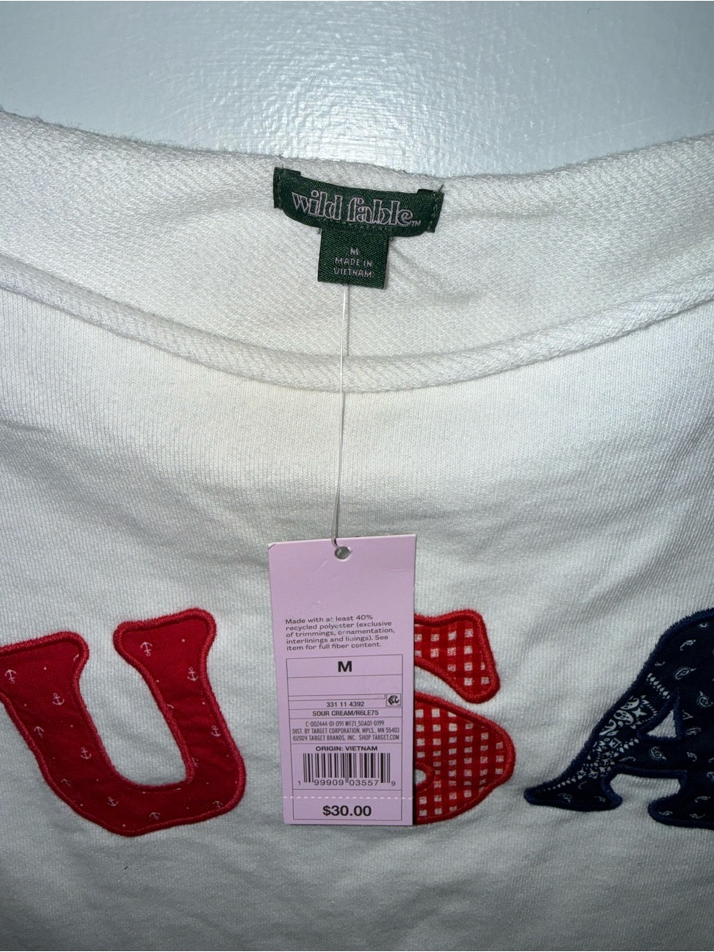 Women’s Off The Shoulder Long Sleeve Pullover Sweatshirt- Cream M - Picture 6 of 8
